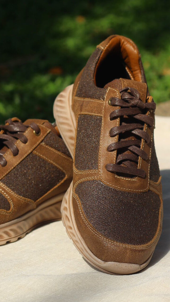 coffee biomaterial for footwear by biowoven